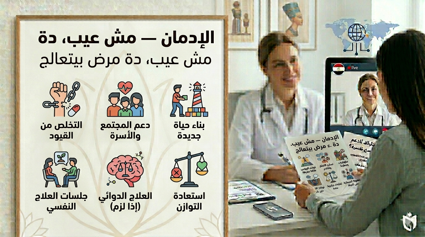 الإدمان — مش عيب، دة مرض بيتعالج