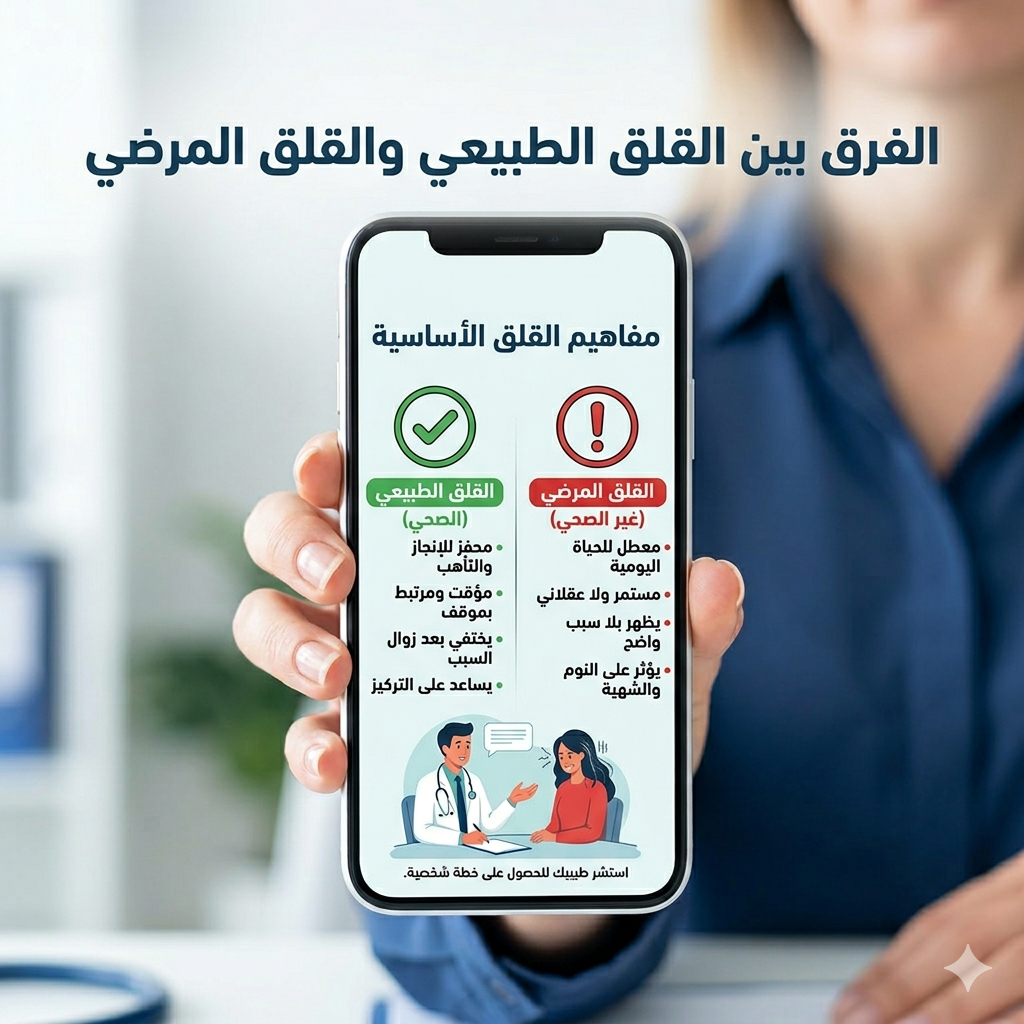 الفرق بين القلق الطبيعي و المرضي